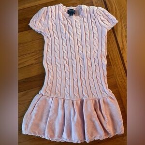 Polo by Ralph Lauren Pink Cable Knit Dress in light powder pink girls Sz 6